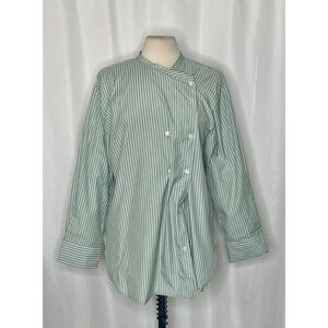 ROUCHA Green White Twist Stripe Shirt Double Breasted Academia BB Medium Short